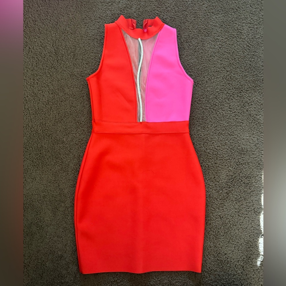 Athina bodycon fiery red dress